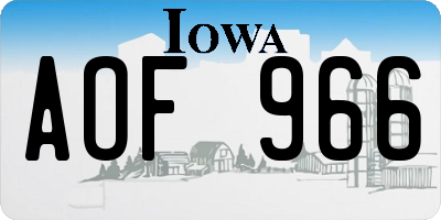 IA license plate AOF966