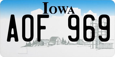 IA license plate AOF969