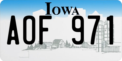 IA license plate AOF971