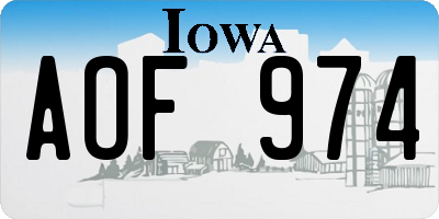 IA license plate AOF974
