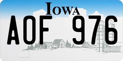 IA license plate AOF976
