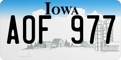 IA license plate AOF977