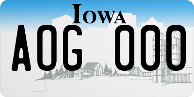 IA license plate AOG000