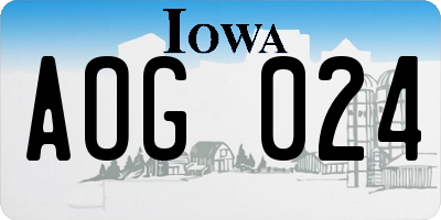 IA license plate AOG024