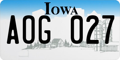 IA license plate AOG027