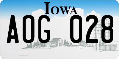 IA license plate AOG028