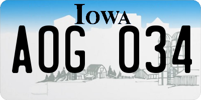 IA license plate AOG034
