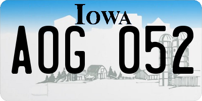 IA license plate AOG052
