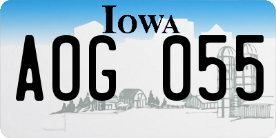 IA license plate AOG055