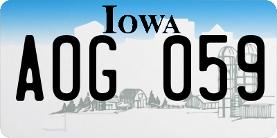 IA license plate AOG059