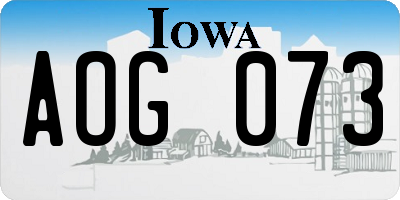 IA license plate AOG073