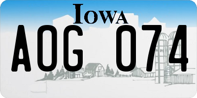 IA license plate AOG074