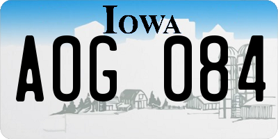IA license plate AOG084