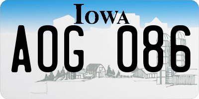 IA license plate AOG086