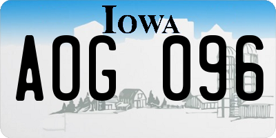 IA license plate AOG096