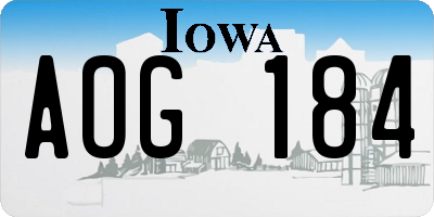 IA license plate AOG184