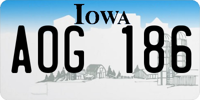 IA license plate AOG186
