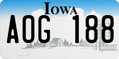 IA license plate AOG188