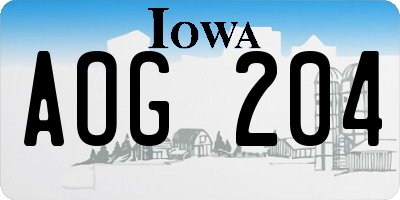 IA license plate AOG204
