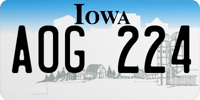 IA license plate AOG224