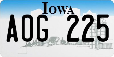 IA license plate AOG225