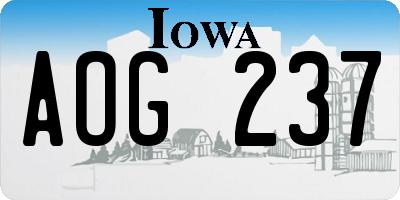 IA license plate AOG237