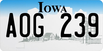 IA license plate AOG239