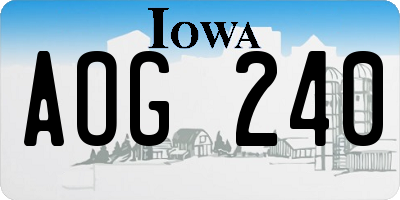 IA license plate AOG240