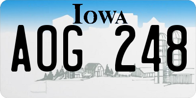 IA license plate AOG248