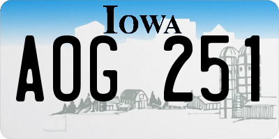IA license plate AOG251