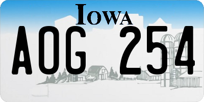 IA license plate AOG254