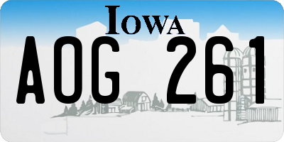 IA license plate AOG261