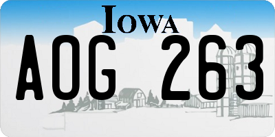 IA license plate AOG263