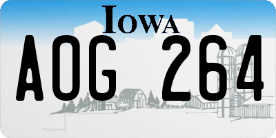 IA license plate AOG264