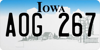 IA license plate AOG267
