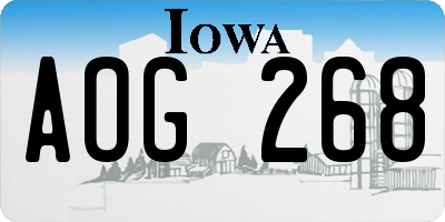 IA license plate AOG268