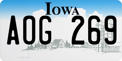 IA license plate AOG269