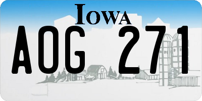 IA license plate AOG271