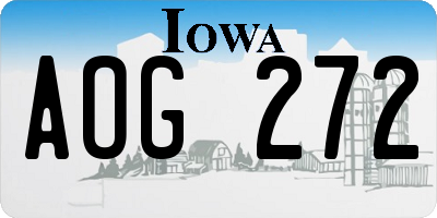 IA license plate AOG272