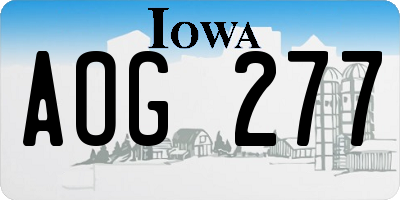 IA license plate AOG277