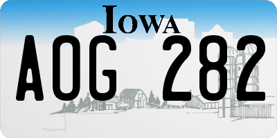 IA license plate AOG282