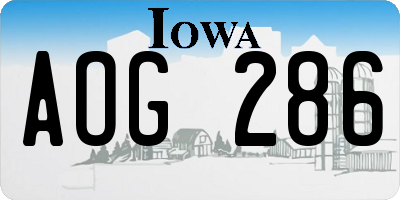 IA license plate AOG286