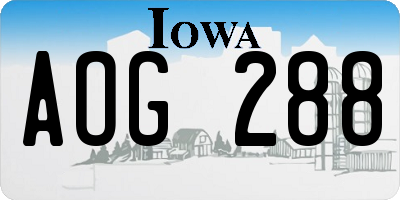 IA license plate AOG288