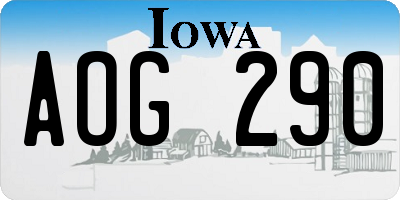IA license plate AOG290