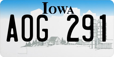 IA license plate AOG291