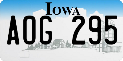 IA license plate AOG295