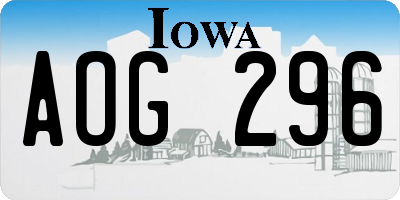 IA license plate AOG296