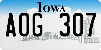 IA license plate AOG307