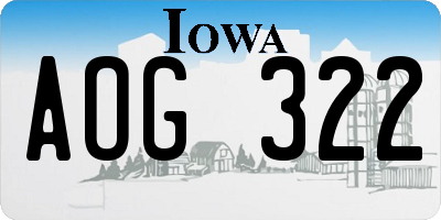 IA license plate AOG322