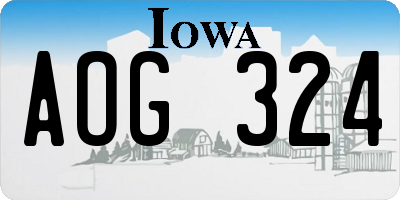 IA license plate AOG324